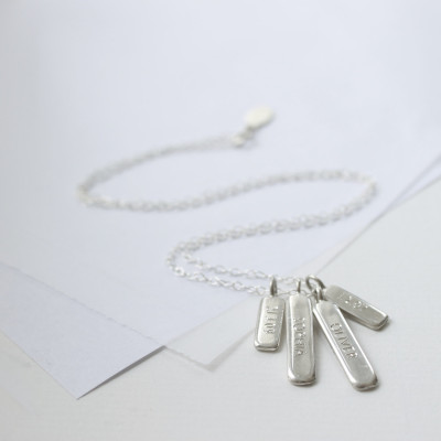 Personalised name and date necklace