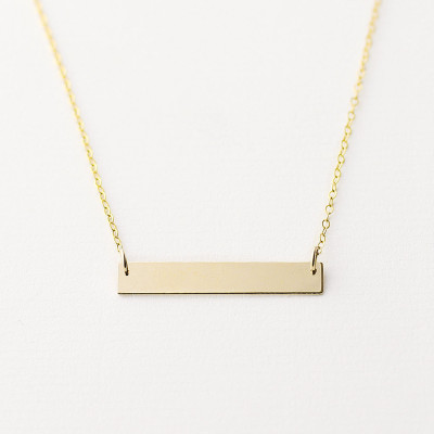 Personalised name bar necklace - horizontal bar necklace - personalised gold bar necklace - customised bar necklace - delicate gold necklace