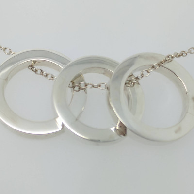 Personalised name loop, Sterling silver loop, Personalised loop pendant, Chunky silver loop, Handstamped, Name pendant, gifts for him & her