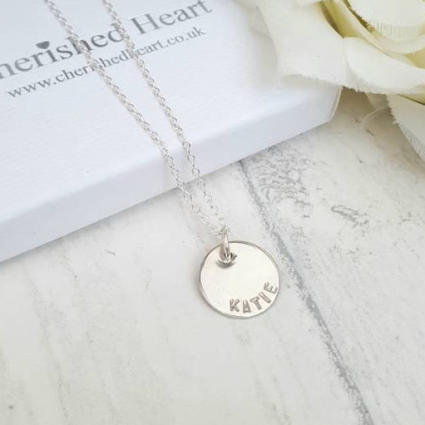 Personalised name necklace, Christmas gift idea, Personalised midi disc necklace, Name necklace, Name Pendant