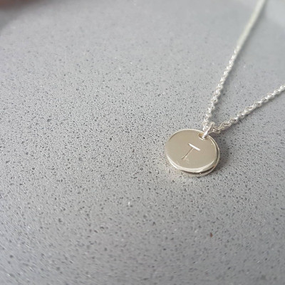Personalised sterling silver initial necklace, silver initial necklace, silver mongram necklace, silver letter necklace