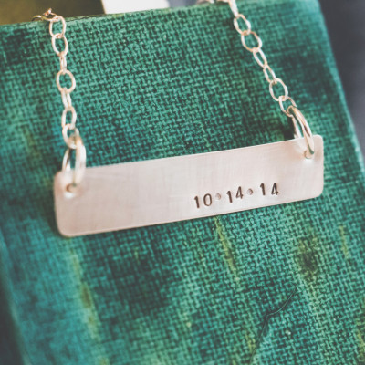 Personalized Date or Names Necklace : Gift for Mom, Aunt, Sister, Wedding Party, Daughter + Friend  {Hand Stamped Sterling Silver}