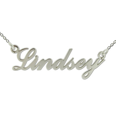 Personalized MINI Sterling Silver 'Carrie' Script Style Name Necklace Pendant ANY NAME including Trace Chain & Presentation Box