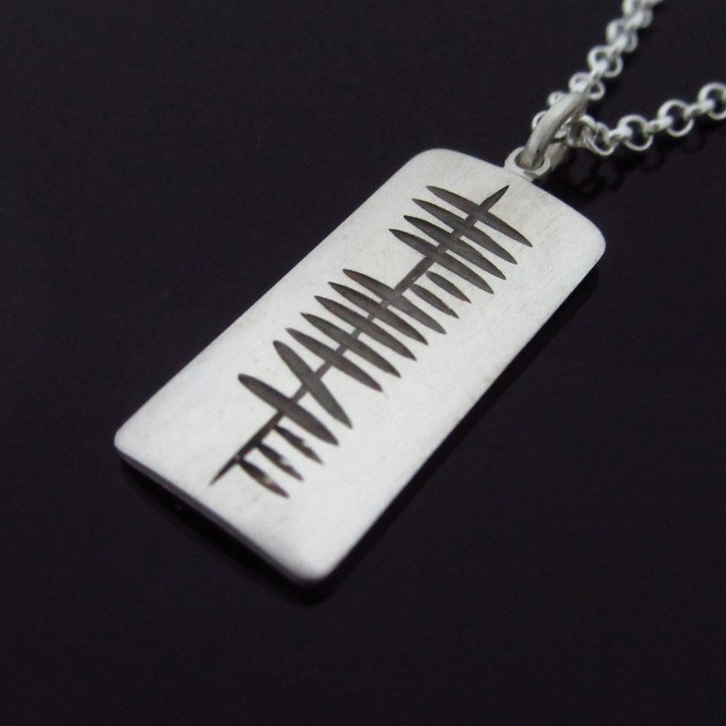 Personalized Sterling Silver Irish Ogham Pendant 