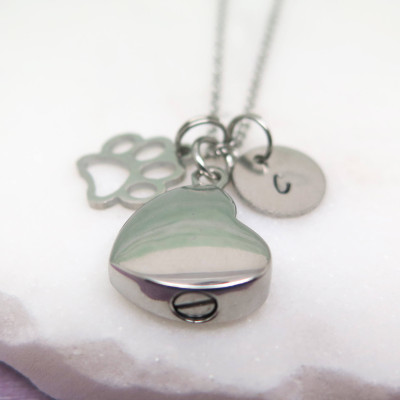 Pet Cremation Jewelry - Cremation Necklace - Necklace for Pet Ashes - Cremation Pendant - Memorial Jewelry - Hand Stamped