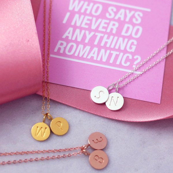Romantic Necklace | Funny Love card | Disc Necklace | Romantic Gift Wife | Funny Valentine | Dainty thin Chain | Tiny Letter Necklace |