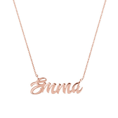 Rose Name Necklace, Gold Name Necklace, 18k Gold Necklace, Rose Gold, Personalized Necklace, Gift For Her, Custom Gold Name, Unique Name
