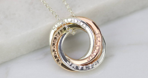 Rose gold mom jewelry for her, 4 names 