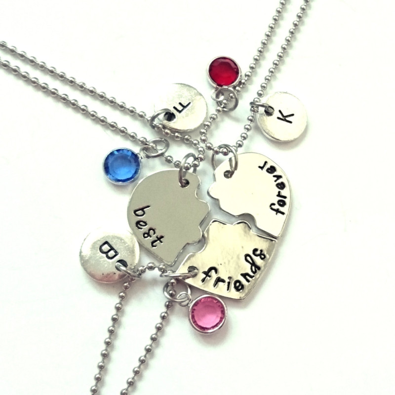 Gold Tone 3 Hearts Best Friend Friendship Necklace One Set 3 Pieces | eBay