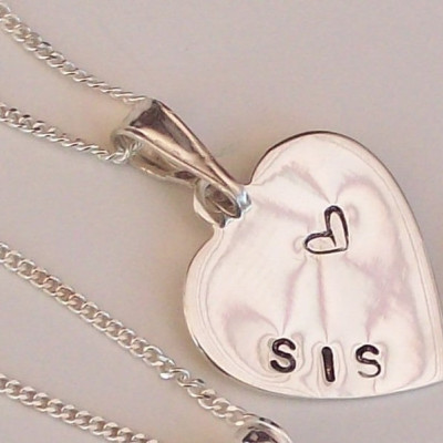 Silver Heart Mum Necklace Nan , Mum , Mam , Mom , Nan , Gran , Sis. Necklace made to order UK