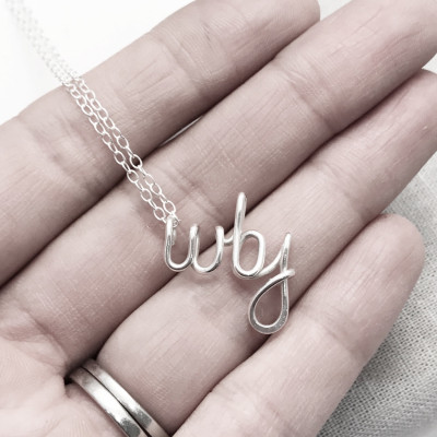 Silver Initials Necklace | Triple Initals | Mum Necklace | Children's Initials Necklace | Gift for Her | Silver Jewellery UK