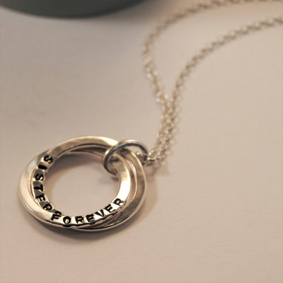Sisters Forever, Sisters Jewelry, Sisters Necklace, Friends, Jewelry, Personalised Names Necklace, Interlocking Rings, Moms Gift