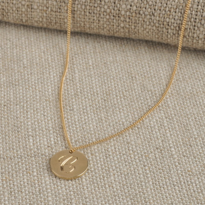 Solid Gold Double Sided Initial Necklace