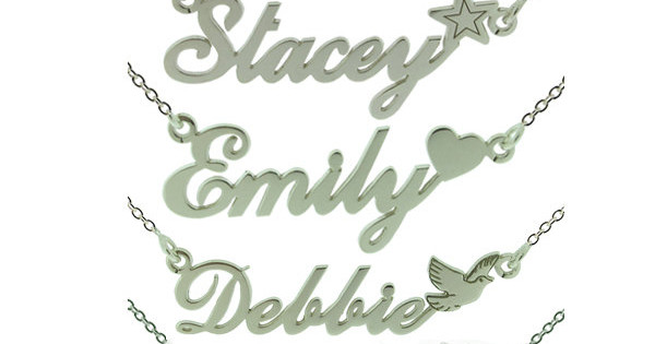 Sterling Silver Carrie Style Name Necklace Personalised ANY NAME