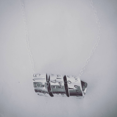 Sterling Silver Personalized Necklace for Her, Secret Message Scroll, Customised With Your Own Words, Christmas Gift for Fiance, Girlfriend