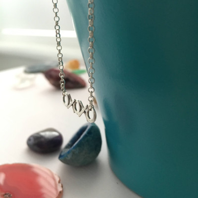 Sterling Silver XOXO Necklace  |  Love Necklace  | Hugs And Kisses Necklace  |  XOXO  |