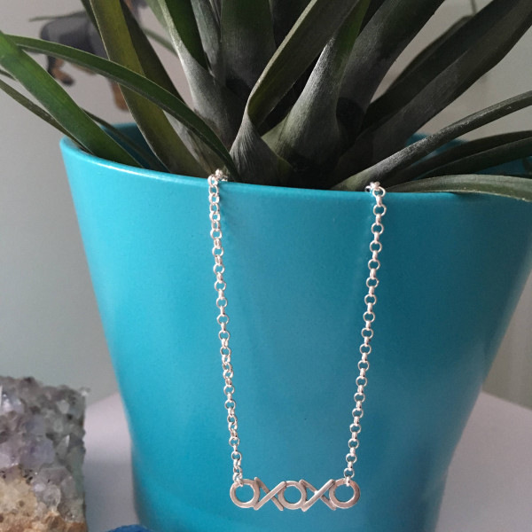 Sterling Silver XOXO Necklace  |  Love Necklace  | Hugs And Kisses Necklace  |  XOXO  |