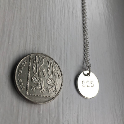Sterling silver disc necklace, personalised silver necklace, hand stamped necklace, silver tag necklace, initials necklace, Christmas gift