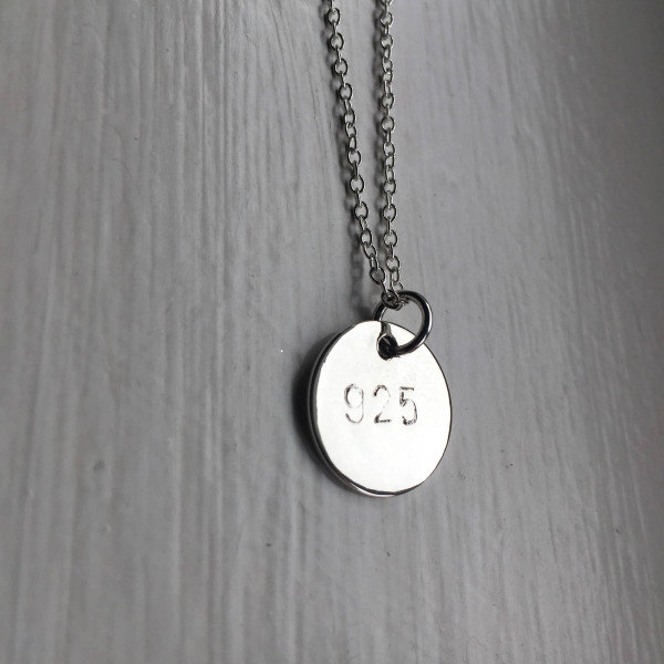 Sterling silver disc necklace, personalised silver necklace, hand stamped necklace, silver tag necklace, initials necklace, Christmas gift