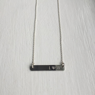 Sterling silver personalised bar necklace, silver bar necklace, name necklace, date necklace, christmas gift, layering necklace