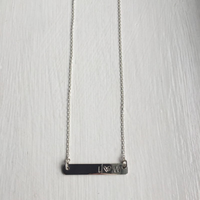 Sterling silver personalised bar necklace, silver bar necklace, name necklace, date necklace, christmas gift, layering necklace