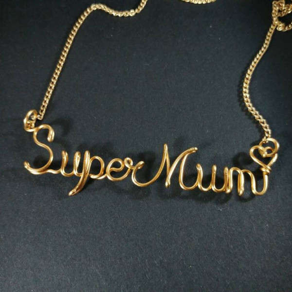 Super mum Name Necklace Personalised Any Name Handmade, Gift for Her Kolezi Bros London