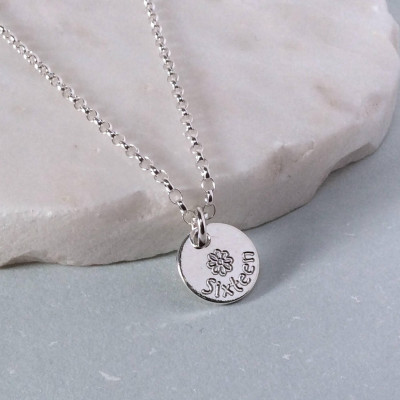 Sweet 16, Personalised gift, birthday gift, silver necklace, gift for daughter, sterling silver, dainty necklace, 16th birthday