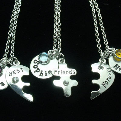 Heart Puzzle Three-Necklace Set for Best Friends or Families