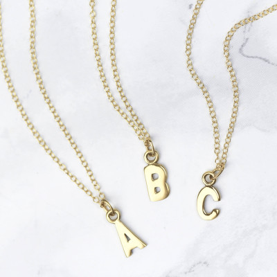 Tiny Gold Initial Necklace • Gold Letter Necklace • Gold Initial Pendant • Initial Jewellery • Personalised Necklace, Custom Necklace