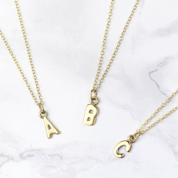 Tiny Gold Initial Necklace • Gold Letter Necklace • Gold Initial Pendant • Initial Jewellery • Personalised Necklace, Custom Necklace
