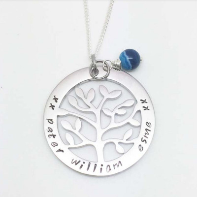 Tree Necklace - Tree of Life Necklace - Tree-of-life Jewelry - Tree-of-life - Tree of Life Pendant - Family Tree Necklace - Hand Stamped