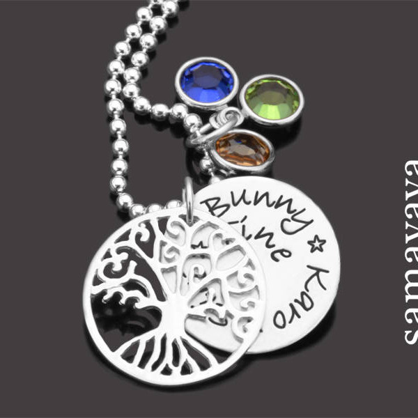 Tree of life necklace BELOVED 925 Silver necklace with engraving family chain friendship
