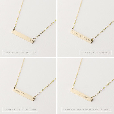 Wish - 18k gold filled horizontal bar necklace - minimal gold bar necklace - everyday gold necklace - gift for bride