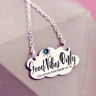 Sterling Silver Message Style Custom Cloud Necklace