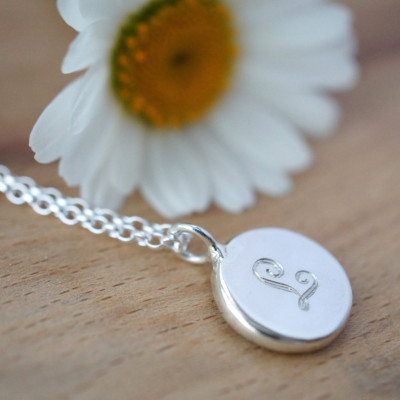 silver initial necklace, personalised necklace, monogram engraved pendant, modern charm, bridesmaid gift, Christmas gift for mum