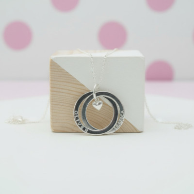 Always In My Heart Personalised Necklace, Russian 2 Ring Name Necklace, Gifts For Her, Gift For Mum, Gifts For Mom, Family Names Necklace Always In My Heart Personalised Necklace, Russian 2 Ring Name Necklace, Gifts For Her, Gift For Mum, Gifts For Mom, Family Names Necklace