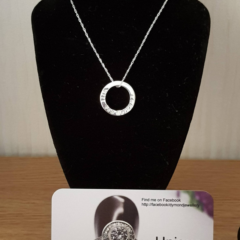 Engagement ring, Will you marry me, Personalised loop/ring pendant