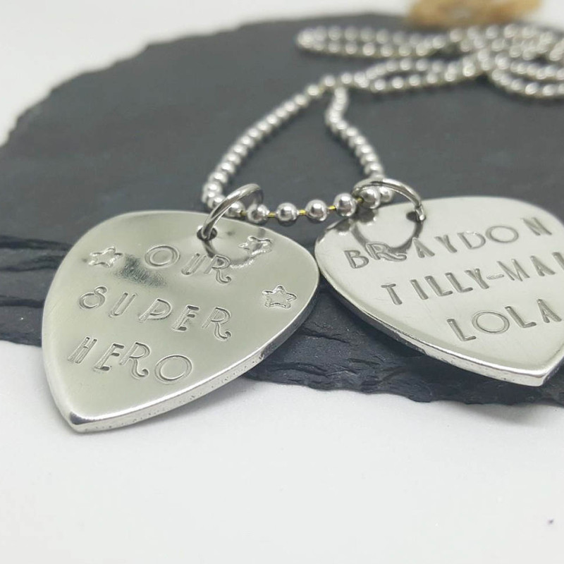 Guitar Pick Necklace Personalised , Anniversary Gifts for Boyfriends