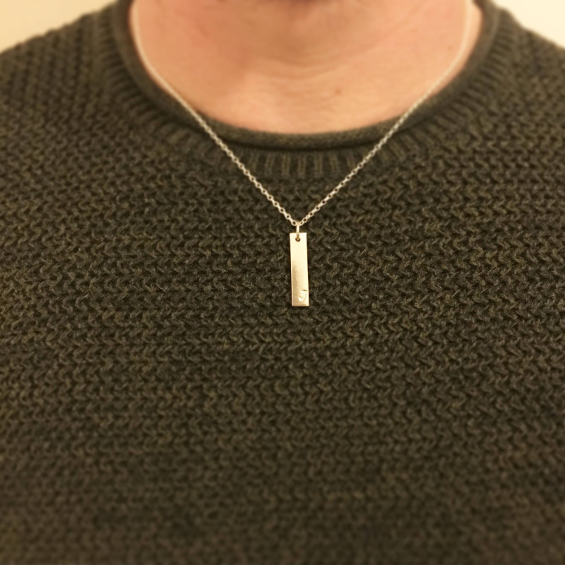 Mens Initial Necklace, Initial Pendant, Christmas Gift for Man, Mens