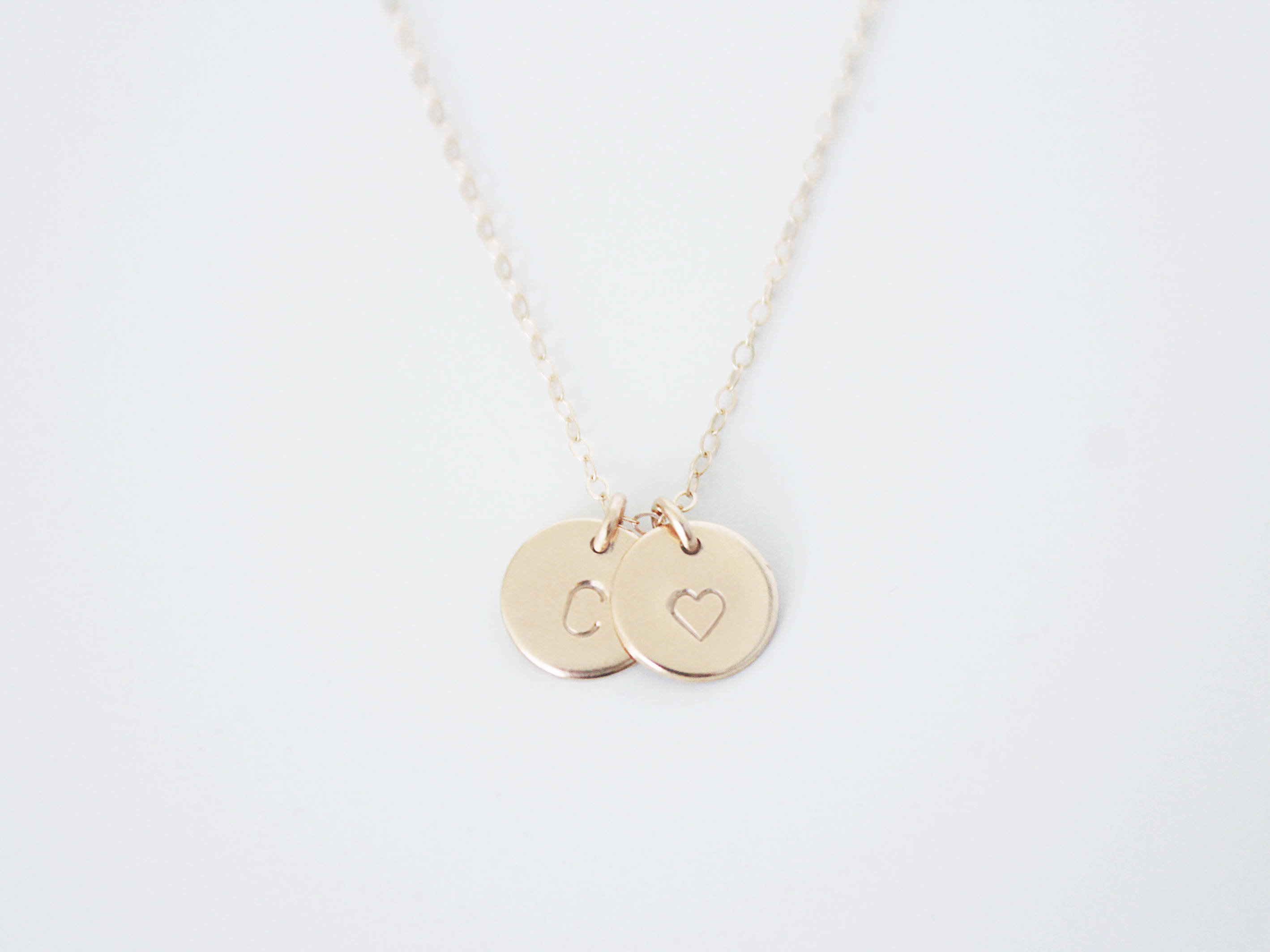 Multiple Initial Necklace / Personalized Necklace Disc Circle / 18k ...