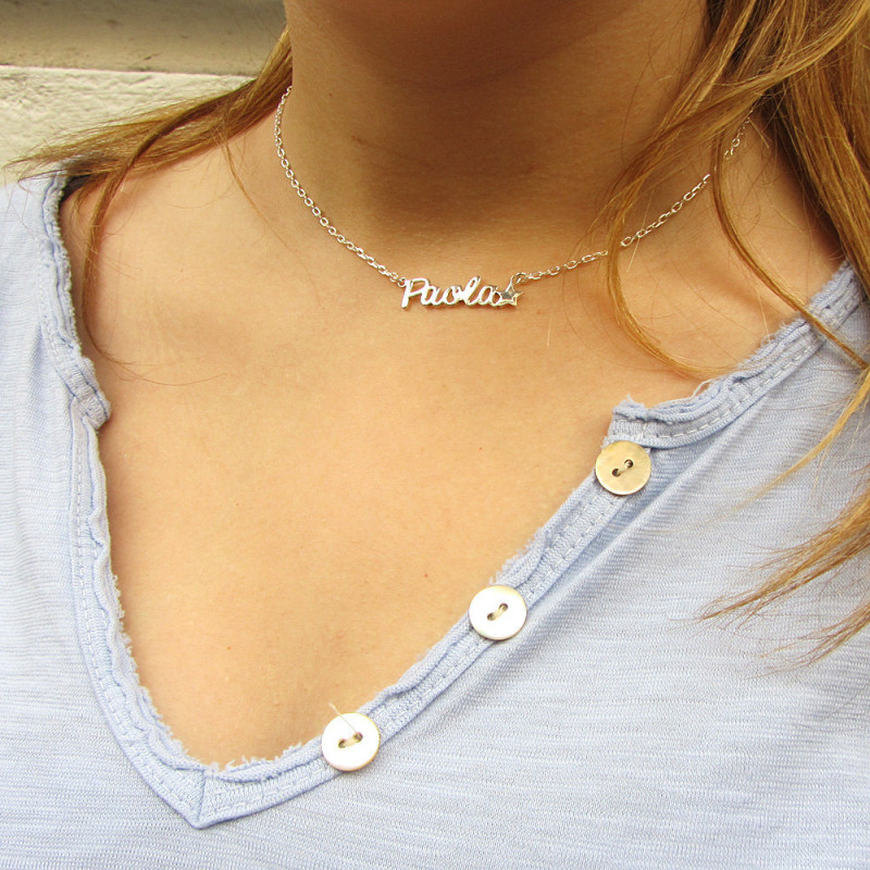 Custom Name Necklace Choker | atelier-yuwa.ciao.jp