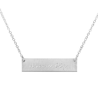 Sterling Silver Engraved Bar Necklace