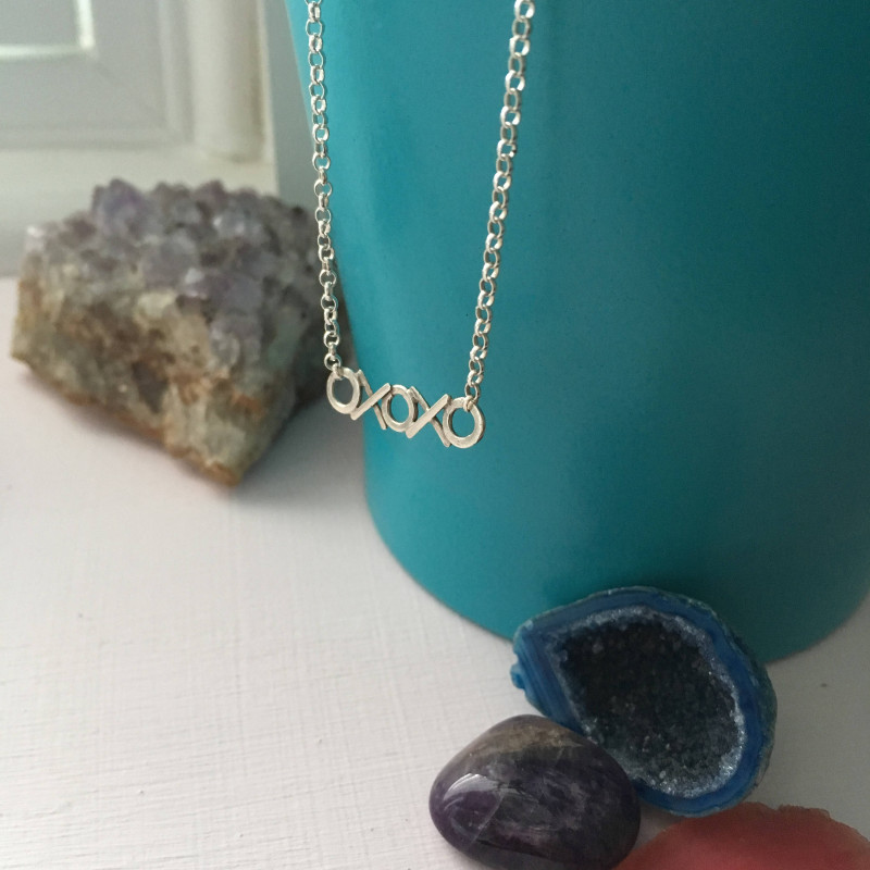 Sterling Silver XOXO Necklace Love Necklace Hugs And Kisses