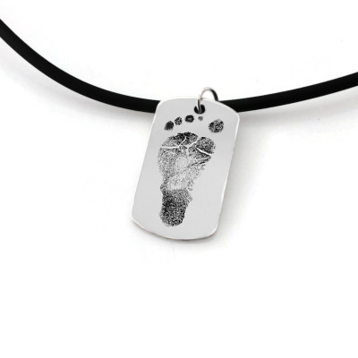 Unique Father's day gifts - your baby's actual footprints or hand prints in solid .925 sterling silver dog tag necklace - Daddy Est. 2017 Unique Father's day gifts - your baby's actual footprints or hand prints in solid .925 sterling silver dog tag necklace - Daddy Est. 2017