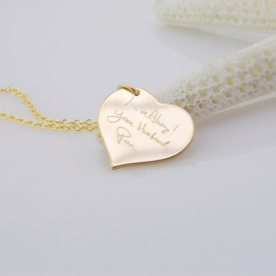 Actual Handprint - footprint - fingerprint necklace - Children's art 14k gold fill heart  Personalized pendant Mommy necklace New mother's