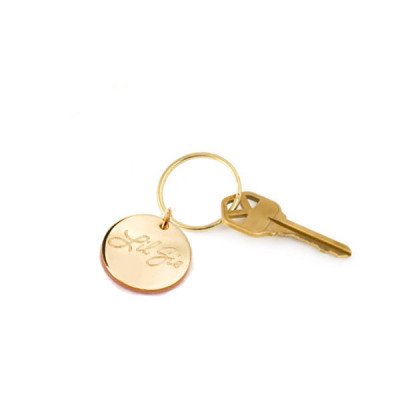 Actual handwriting  14k gold fill keychain - Custom engraved personalized valentine's day gifts - Exact replica of writing or artwork
