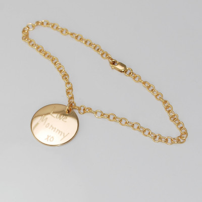 Actual handwriting necklace or bracelet - Signatures or artwork - custom personalized in 14k Gold Filled - Sentimental memorial charm