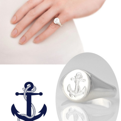 Compass Rose or any other custom design Signet ring in sterling silver - Engrave any crest - Personalized - US sizes 4 5 6 7 8 9 UNISEX