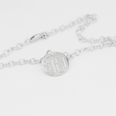Custom engraved heart or disc Initial charm personalized bracelet in Solid Sterling Silver - Babies, Girls, Teens, Women, Bridesmaids