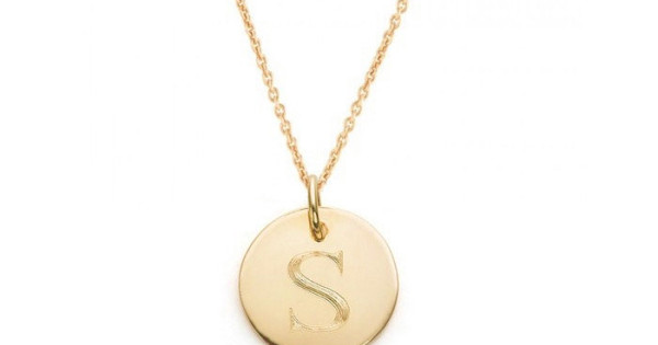 14K Solid Gold Monogram necklace - Customized Pendant with your Initials  -Jewelry for Her